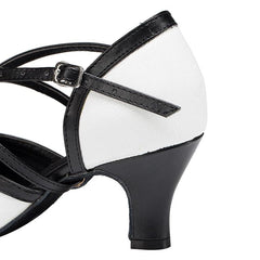 Women's White Real Leather Customized Heel White Ballroom Dance Shoes Wedding Dance Shoes