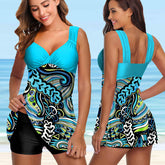 Women Plus Size Sexy Two Pieces Tankini Swimsuit Swimwear Female Print Bikini Brazilian Bather Monokini Bathing Suit Beachwear