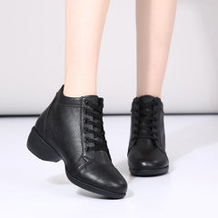 Women's Dance Boots Training Practice Outdoor Mesh Lace-up Dance Shoes JazDance