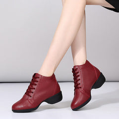 Women's Dance Boots Training Practice Outdoor Mesh Lace-up Dance Shoes JazDance