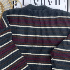 Retro Contrast Striped Sweater