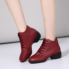 Women's Dance Boots Training Practice Outdoor Mesh Lace-up Dance Shoes JazDance