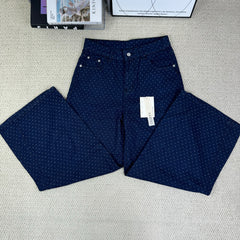 Blue dotted elongated paratrooper pants