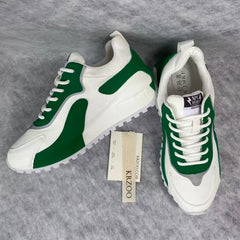 Leather multi-color thick-soled versatile shoes