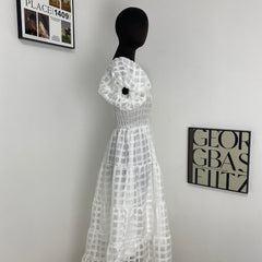 Lantern Sleeve Layered Dress