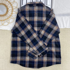 Japanese Retro Woolen Plaid Shirt