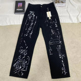 High-Street Style Wide-Leg Casual Trousers