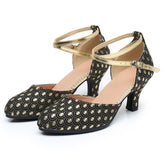 Women's Satin Customized Heel Ballroom Dance Shoes