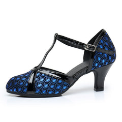 Women's T-strap Satin Customized Heel Modern Dance Shoes Ballroom Dance Shoes
