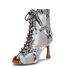 Women's Leatherette Customized Open Toe Heels Dance Boots JazSalsa Dancing Shoes