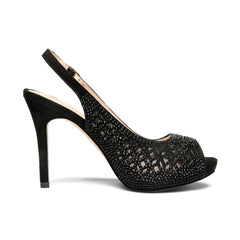 Peep Toe Rhinestone Pumps
