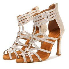 Women's Sparkling Glitter Customized Heels Dance Boots JazSalsa Dance Shoes