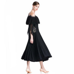 YUN Customisable-Women's Off Shoulder DiamonWaltModern Ballroom Dance Dress