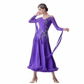 YUN Customisable-Women's Puple DiamonDance Costume Dress For Ballroom Dancing standard/Smooth Dress