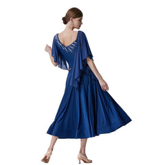 YUN Customisable-Women's Batwing Sleeve DiamonCostume Dress For Ballroom Dancing standard/Smooth Dress