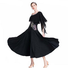 YUN Customisable-Women's Off Shoulder DiamonWaltModern Ballroom Dance Dress