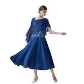 YUN Customisable-Women's Batwing Sleeve DiamonCostume Dress For Ballroom Dancing standard/Smooth Dress