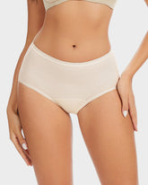 High-Waist Cotton Briefs with Extended Gusset & Antibacterial Lining (4 Pack)