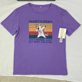 Pure cotton unicorn print short sleeve shirt