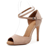 Women's Suede 10.5cm Heel Latin Shoes Salsa Shoes Ballroom Dance Shoes Dance Heels