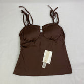 Strapless racerback crop top with a fitted waist design