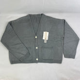 V-neck knitted sweater coat