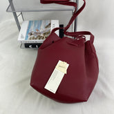 Retro drawstring bucket-style crossbody bag