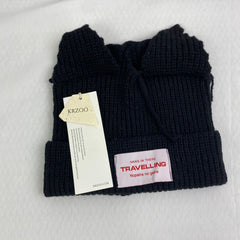 Wool knitted hat with cat and pig ears woolen hat