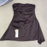 Ruffled waist-hugging off-the-shoulder dress