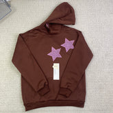 Star print hooded pullover hoodie