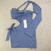 Metal ring necklace twisted hollow waist dress