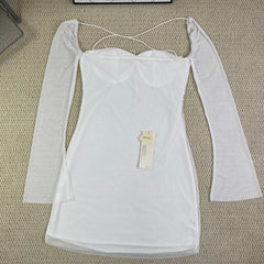 Square-necked wrap-around blouse dress
