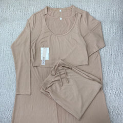Knitted tank top three-piece set
