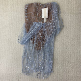 Fluffy sequin-covered bustier dress