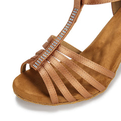 Women's Satin Customized Heel Ballroom Dance Shoes Latin Shoes