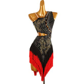 Customisable-Women's Tassel DanceWear Dance Dress Performance Wear