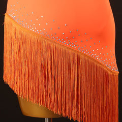 Customisable-Women's Performance Sleeveless Tassel Latin Salsa Dance Dress Competition Dress