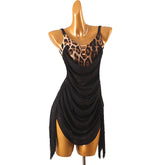 Customisable-Women's Performance Sleeveless Ruffle Latin Salsa Dance Dress Competition Dress
