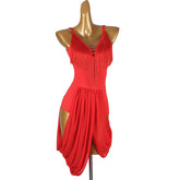 Customisable-Women's Red Tassel DanceWear Dance Dress Performance Wear