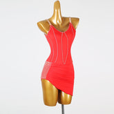 Customisable-Women's Red DanceWear Dance Dress Performance Wear