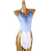 Customisable-Women's Sky Blue Tassel DanceWear Dance Dress Performance Wear