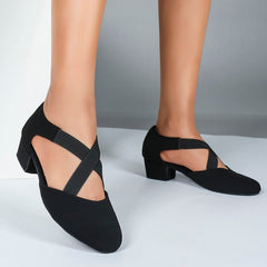 Women's Black Suede 3.5cm Heels Ballroom Dance Shoes Swing Dance Shoes