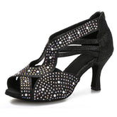 Women's Sparng Gliiter Customized Heels Dance Boots JazSalsa Dancing Shoes