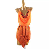 Customisable-Women's Tassel DanceWear Dance Dress Performance Wear