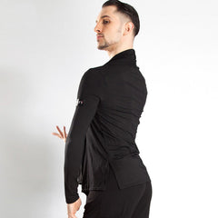 YJFY-Men's Long Sleeve V Neck Latin Dance Tops Dance Wear
