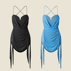 Women's Polyester Tassel Latin Dance Dress Dance Wear Training Performance Dress