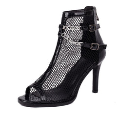 Women's 7cm/9cm Peep Toe Rubber Sole JazShoes Heels Dance Boots Salsa Dance Shoes