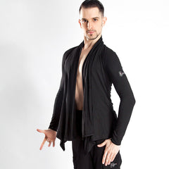 YJFY-Men's Long Sleeve V Neck Latin Dance Tops Dance Wear