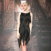 Women's Milk Silk Short Sleeve Tassel Dance Dress Dance Wear Training Performance Dress