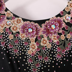 Women's Sleeveless Floral Print Ballroom Dance Costume Dress Modern Dance Swing Dress Training Performance Dance Wear